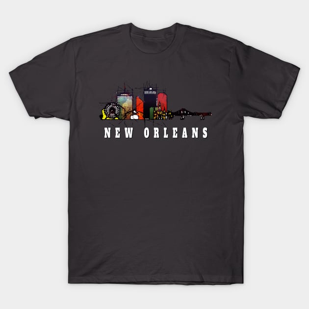New Orleans skyline T-Shirt by DimDom